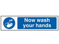 Scan PVC Sign 200 x 50mm - Now Wash Your Hands