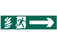 Scan PVC Sign 200 x 50mm - Running Man Arrow Right