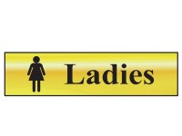Scan Polished Brass Effect Sign 200 x 50mm - Ladies