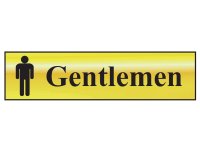 Scan Polished Brass Effect Sign 200 x 50mm - Gentlemen