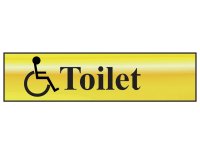 Scan Polished Brass Effect Sign 200 x 50mm - Disabled Toilet