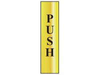 Scan Polished Brass Effect Sign 50 x 200mm - Push Vertical