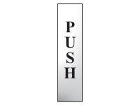 Scan Polished Chrome Effect Sign 50 x 200mm - Push Vertical