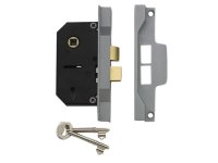 UNION 2242 2 Lever Mortice Rebated Sashlock Silver Enamel 78.5mm 3in