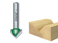 Trend C044 x 1/4 TCT Chamfer V-Groove Cutter 45° 6.0 x 12.7mm