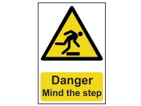 Scan PVC Sign 200 x 300mm - Danger Mind The Step