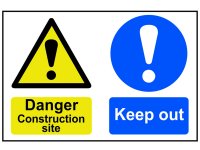Scan PVC Sign 600 x 400mm - Danger Construction Site Keep Out