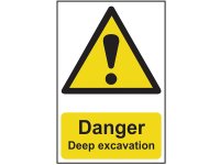 Scan PVC Sign 400 x 600mm - Danger Deep Excavation