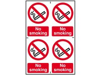Scan PVC Signs 100 x 150mm (Pack of 4) - No Smoking