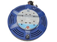 Masterplug Cassette Cable Reel 240V 10A 4-Socket Thermal Cut-Out Blue 15m