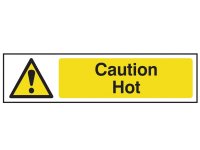 Scan PVC Sign 200 x 50mm - Caution Hot