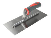 Faithfull Notched Trowel V 3mm Soft Grip Handle 11 x 4.1/2in