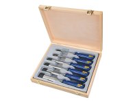 Irwin M444 Bevel Edge Chisel Blue Chip Handle Set, 6 Piece