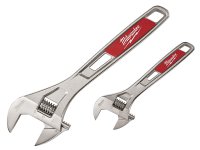 Milwaukee Adjustable Wrench Twin Pack 150mm (6in) & 250mm (10in)