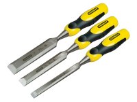 Stanley Tools DYNAGRIP Bevel Edge Chisel with Strike Cap Set, 3 Piece