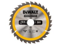 DeWalt Portable Construction Circular Saw Blade 184 x 30mm x 30T