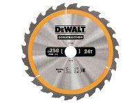 DeWalt Stationary Construction Circular Saw Blade 250 x 30mm x 24T