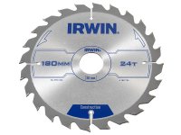 Irwin Construction Circular Saw Blade 180 x 30mm x 24T ATB