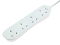 Masterplug Extension Lead 240V 4-Gang 13A White 5m