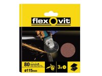 Flexovit Aluminium Oxide Fibre Discs 115mm Fine 80G (Pack 3)