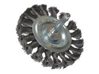 Lessmann Knotted Wheel Brush with Shank 75 x 12mm, 0.35 Steel Wire