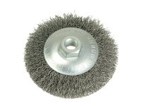 Lessmann Conical Bevel Brush 100mm x M14 Bore, 0.35 Steel Wire