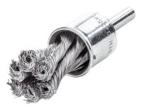 Lessmann Knot End Brush with Shank 19mm, 0.35 Steel Wire