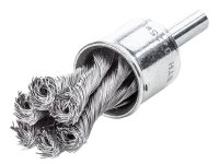 Lessmann Knot End Brush with Shank 22mm, 0.35 Steel Wire