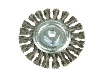 Lessmann Knot Wheel Brush 115 x 14mm M14 Bore, 0.35 Steel Wire