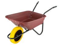 Walsall Boxed 90L Burgundy Polypropylene Wheelbarrow - Puncture Proof