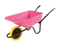 Walsall 90L Pink Polypropylene Wheelbarrow - Puncture Proof