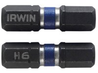 Irwin Impact Screwdriver Bits Hex 6.0 x 25mm (Pack 2)