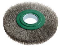 Lessmann Wheel Brush D200mm x W24-27 x 50 Bore Stainless Steel Wire 0.30