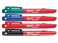 Milwaukee INKZALL Fine Tip Marker Assorted Colours (Pack 4)