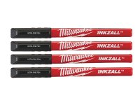 Milwaukee INKZALL Ultra Fine Tip Pen Black (Pack 4)