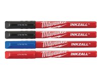 Milwaukee INKZALL Ultra Fine Tip Pen Assorted Colours (Pack 4)