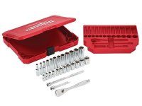 Milwaukee 1/4in Drive Ratcheting Socket Set Metric, 28 Piece