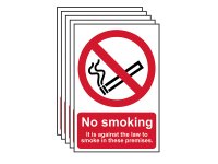 Scan PVC Sign 200 x 300mm (Pack of 5) - No Smoking In These Premises