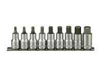 Teng M1212 Socket Clip Rail Hex Set of 9 Metric 1/2in Drive