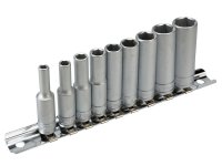 Teng M1407 Deep Socket Clip Rail Set of 10 Metric 1/4in Drive