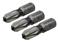 Faithfull Pozi Impact Screwdriver Bits PZ3 x 25mm (Pack 3)