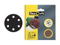Flexovit Hook & Loop Sanding Disc 150mm Coarse 50G (Pack 6)