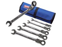 Faithfull Ratchet Combination Spanner Set in Tool Roll 6 Piece