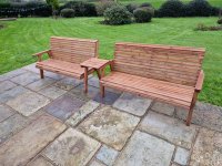 Churnet Valley - Valley Range 5 Seater Companion Bench Set with Square Tray