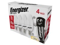 Energizer LED SES (E14) Opal Candle Non-Dimmable Bulb Warm White 470lm 5.2W (Pack of 4)