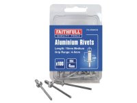 Faithfull Aluminium Rivets 4 x 10mm Medium (Pack of 100)