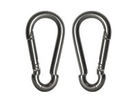 Faithfull Fire Brigade Snap Hook Stainless Steel 6mm (Pack of 2)