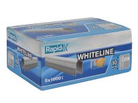 Rapid 28/10 10mm DP x 5m White Staples (Box of 1000 x 5)