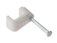 ForgeFix Cable Clip Flat White 1.00mm (Box of 100)