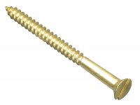 ForgeFix Wood Screw Slotted CSK Brass 2.1/2in x 10 Forge (Pack of 6)